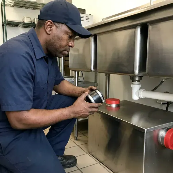 Local grease trap installation by HKV Plumbing, Milwaukee, WI