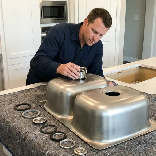 Local kitchen sink installation by HKV Plumbing, Sheboygan, WI