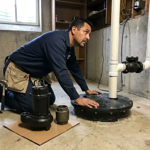 Professional sewage ejector pump installation, Green Bay, WI