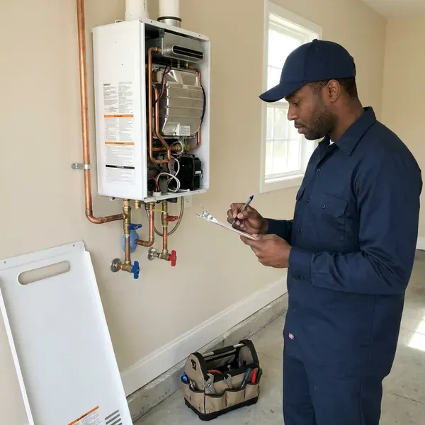 Local tankless water heater repair by HKV Plumbing, Wausau, WI