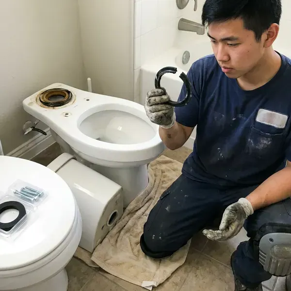 Local toilet bowl replacement by HKV Plumbing, Milwaukee, WI